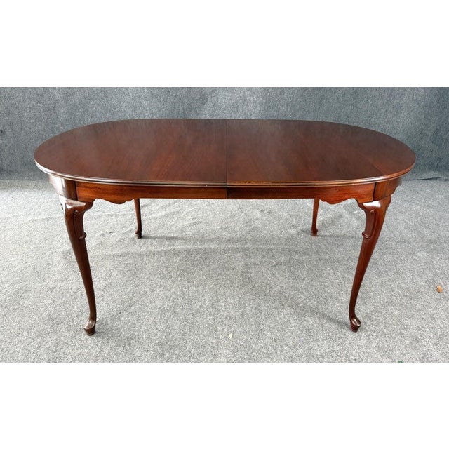 Vintage Hickory Attributed Chair 7 Piece Solid Mahogany Dining Set For Sale - Image 12 of 18