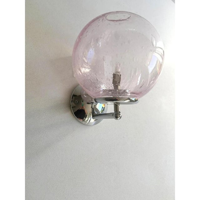 Sculptural Pink Pulegoso Murano Glass Wall Sconces by Simoeng, Set of 2 For Sale - Image 4 of 9