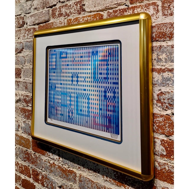 Glass Yaacov Agam - Abstract Untitled -Original Vintage Agamograph in Colors For Sale - Image 7 of 9