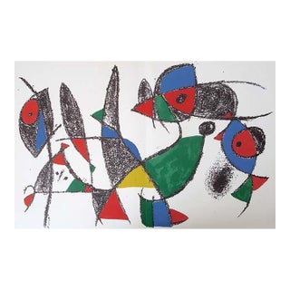 Joan Miro Original Lithograph V2-9d Mourlot 1975 For Sale