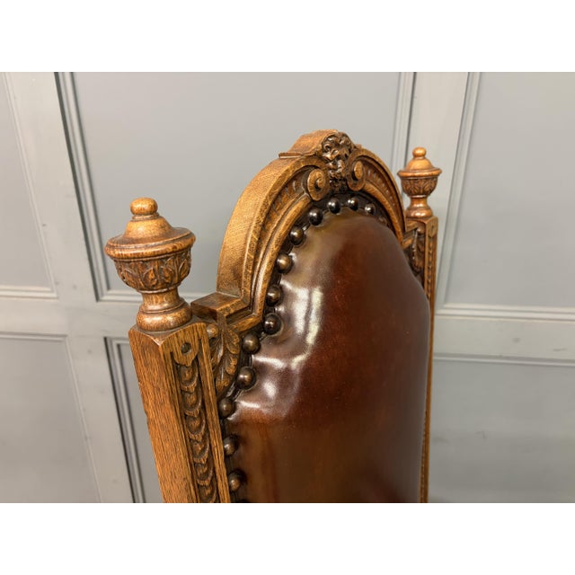 Carved Oak High Back Chairs, 1900, Set of 8 For Sale - Image 12 of 18