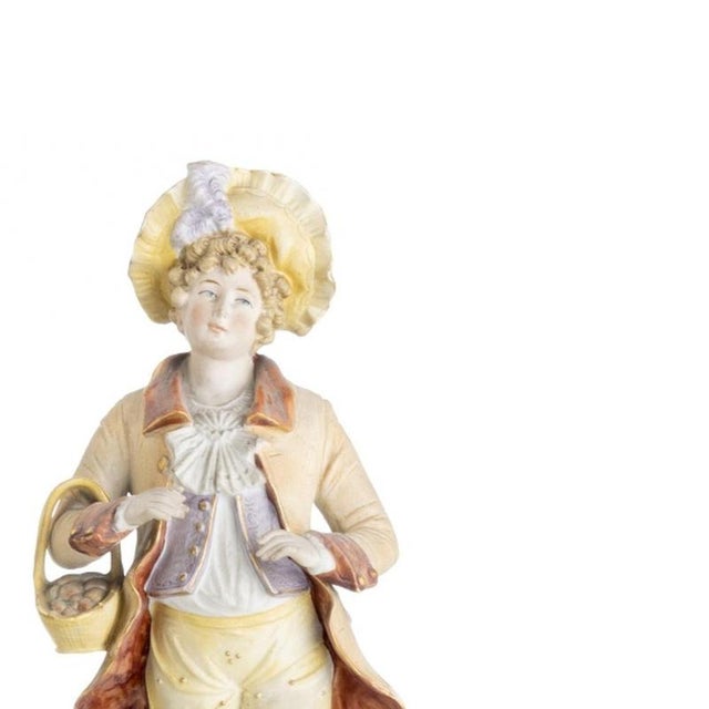 19th Century Porcelain Gallant Figures, Set of 2 For Sale - Image 4 of 6