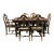 7pc Vintage Jacobean Dining Table Chairs Set Wood Kitchen Armchair For Sale