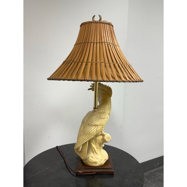 Late 20th Century Vintage Ceramic Cockatoo Table Lamp For Sale - Image 5 of 12