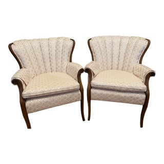 1940s French Louis XV Upholtersed Lounge Chairs - A Pair For Sale
