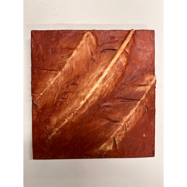 Original painting in mixed media: feathers and encaustic paint on wood panel. "Breathe" by Louise Weinberg, 1999. Ready to...