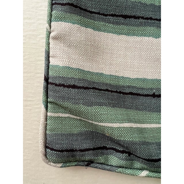 Mid-Century Modern Designer Outdoor Fabric Stripe Pillow Cover For Sale - Image 3 of 5