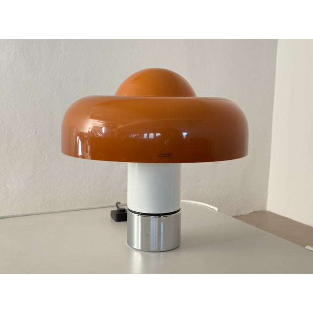 Brumberry Table Lamp by Luigi Massoni for Guzzini, 1970s, in Very Good conditions. Designed 1970 to 1979 This piece has an...