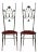Set of Hollywood Regency Style Brass & Velvet Chiavarine Side Chairs For Sale