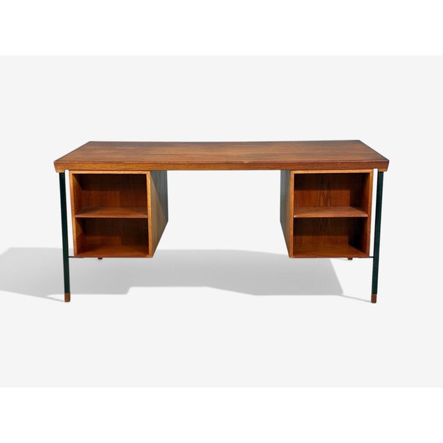 Peter Hvidt & Orla Mølgaard-Nielsen, Executive Desk, Teak, Steel, Denmark, 1959 For Sale - Image 15 of 17