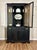 Modern Mid 20th Century Modern Hollywood Regency-Inspired Ebony Display Cabinet With Brass Mesh Door For Sale - Image 3 of 11