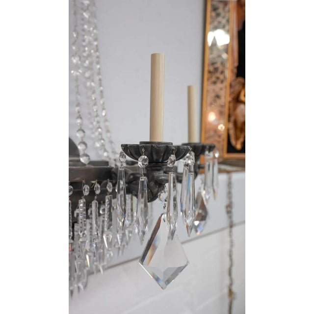 Niermann Weeks Empire Style Large Crystals and Metal Wall Sconce or Lantern For Sale In New York - Image 6 of 12