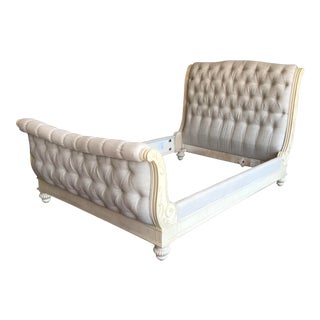 American Drew Furniture Jessica McClintock King Bed Set in White Veil For Sale
