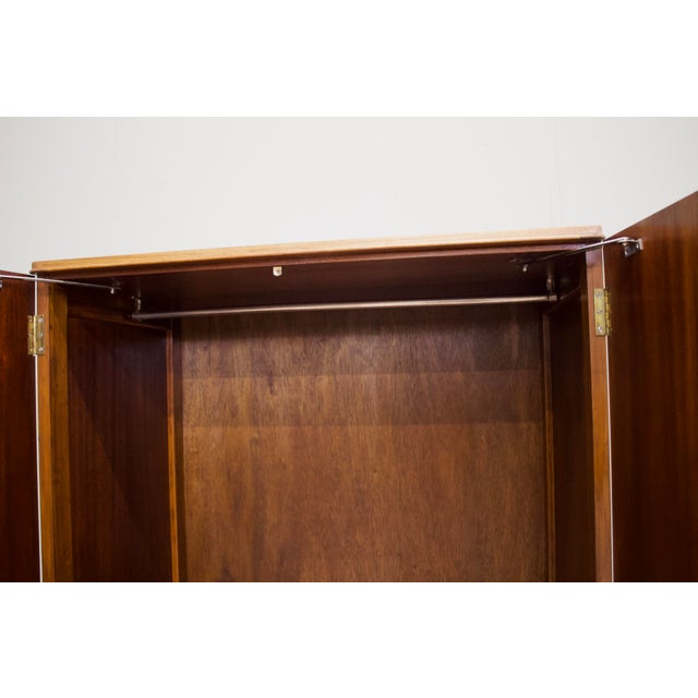 Vintage Art Deco Burr Walnut Compact Wardrobe, 1930s For Sale - Image 9 of 11