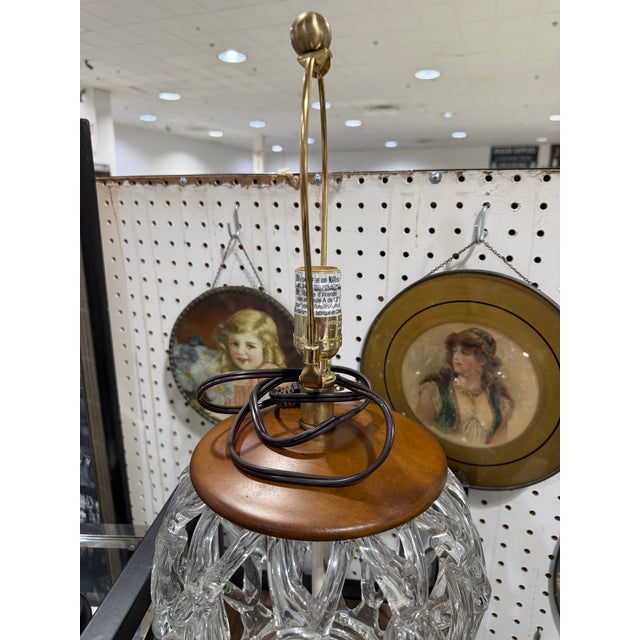 Art Deco Vintage Murano Interaccio Glass Centerpiece by Barovier E Toso Lamp For Sale - Image 3 of 5