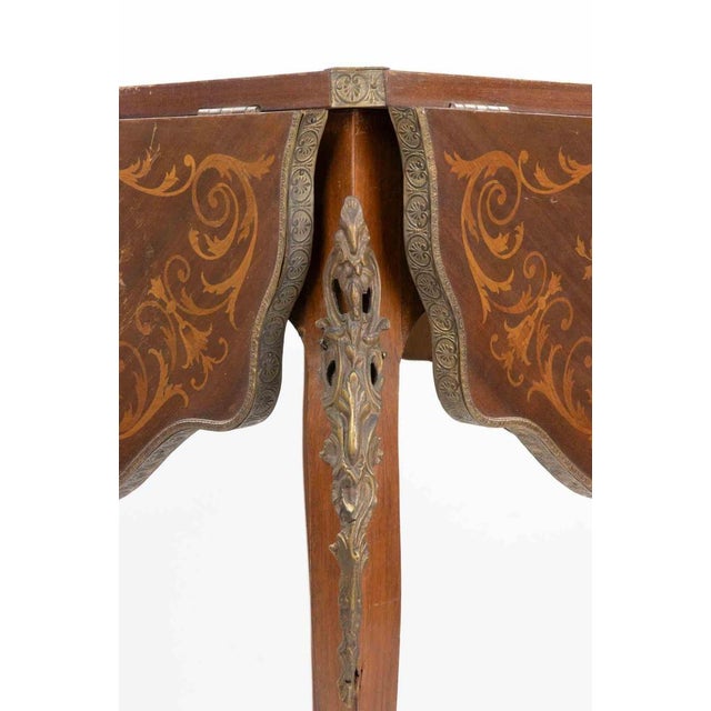 Small Folding Table in Metal and Wood, Italy, 20th Century For Sale - Image 4 of 15