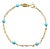 18k Yellow Gold Turquoise Bead Chain Bracelet For Sale