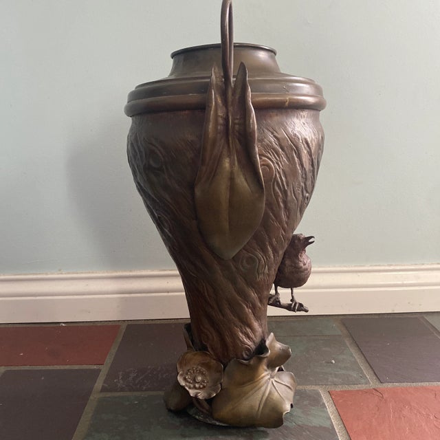 19th Century 19th Century Figural Bird Copper Bronze Urn For Sale - Image 5 of 13