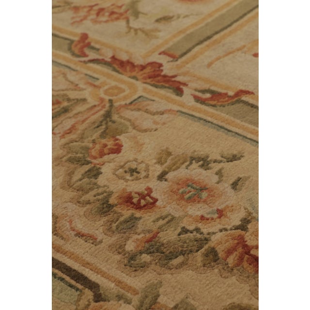 Antique French Aubusson Rug With Stately Golden Floral Medallions - Rug & Kilim For Sale In New York - Image 6 of 10