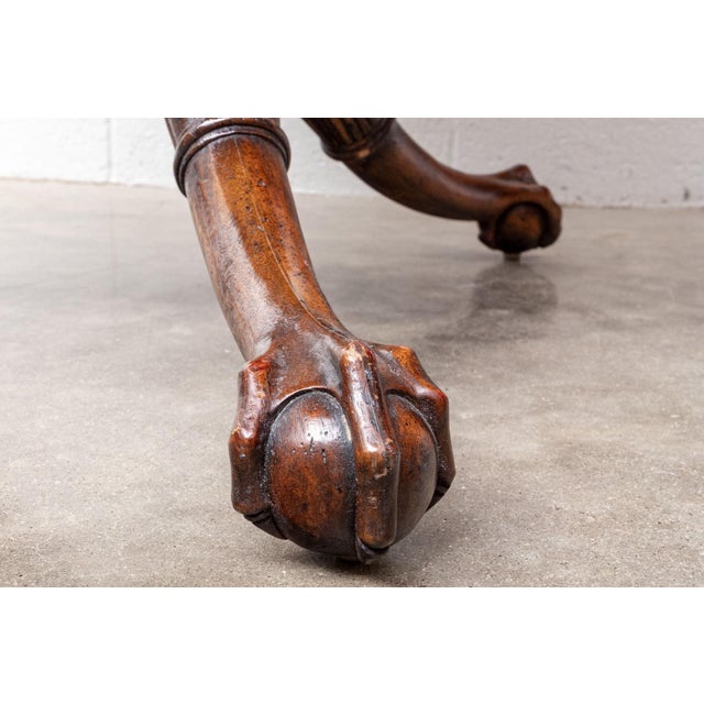Late 20th Century Vintage Maitland Smith Carved Mahogany Center Hall Tabl For Sale - Image 5 of 8