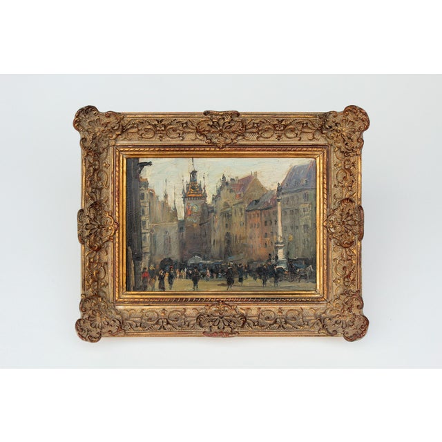 Alois Pfund, Marienplatz, Munich, 1920s, Oil on Cardboard, Framed For Sale - Image 12 of 12