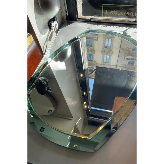 Mirror with Light Blue Glass Border, 1950s For Sale - Image 3 of 12