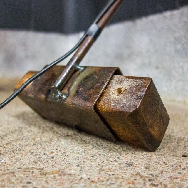 Brutalist Handmade Brown Table Lamp For Sale - Image 7 of 9