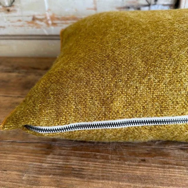 Mid-Century Modern Bouclette French Wool Accent Pillow With Down Feather Insert For Sale - Image 3 of 6