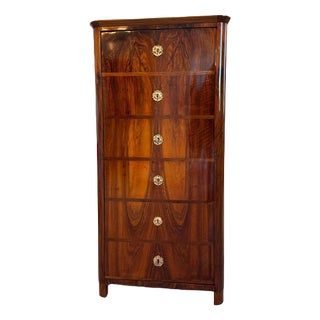 Antique Biedermeier Walnut Cabinet For Sale