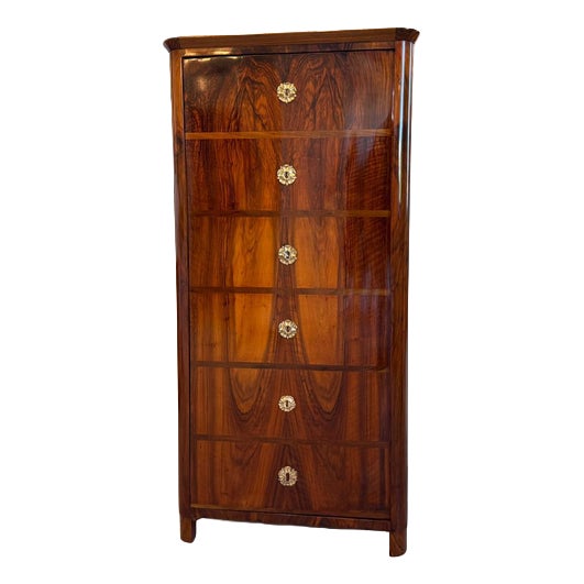 Antique Biedermeier Walnut Cabinet For Sale