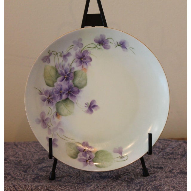 Purple Antique Curated Signed Hutschenreuther Selb Plates- Set of 7 For Sale - Image 8 of 12