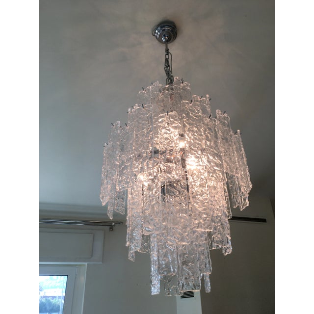 Murano Glass Hammer Transparent Sputnik Chandelier For Sale - Image 6 of 13