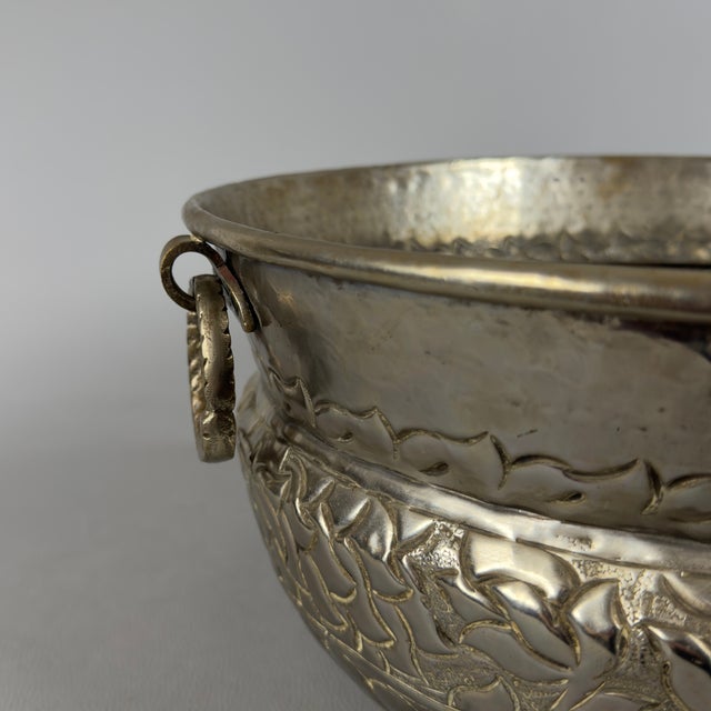 Large Vintage Silver-Plated Brass Cachepot, 1960s For Sale - Image 9 of 13