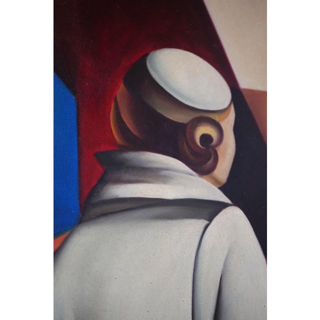 Zancisco Art Deco 3 Lady Oil Painting on Canvas For Sale - Image 4 of 12