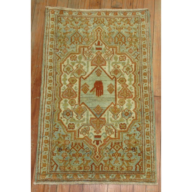 American 20th Century Antique Zabihi Collection Persian Hand Gesture Rug - 1'10" x 3' For Sale - Image 3 of 7