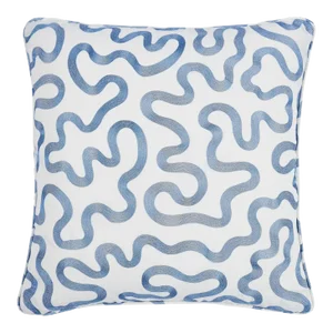 Schumacher Riley 22" Pillow in Navy on Ivory