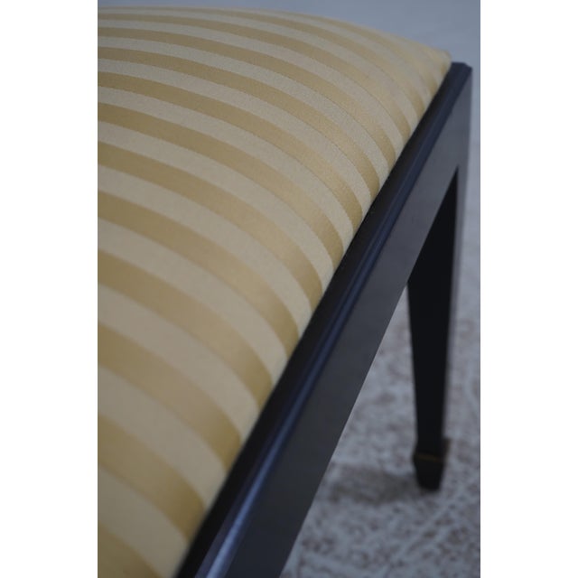 Set of 10 Henkel Harris Black Finish Hepplewhite Dining Room Chairs For Sale - Image 13 of 18