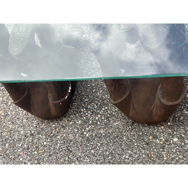 Vintage Figural Monkey Base Coffee Table With Glass Top For Sale - Image 12 of 12