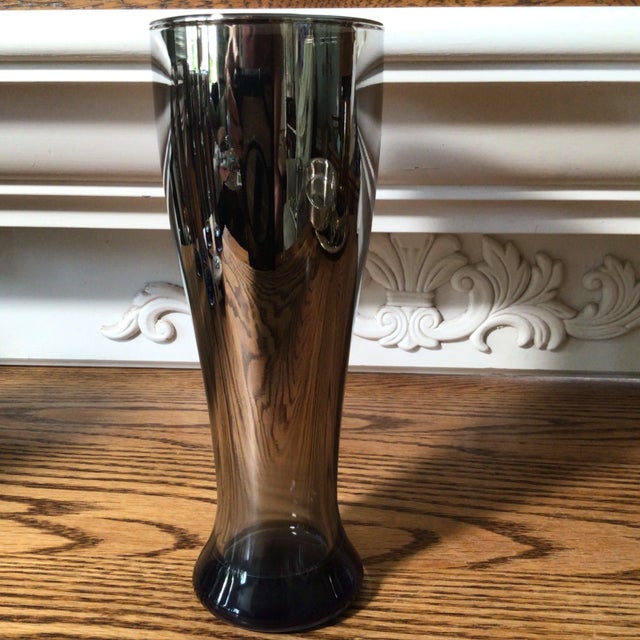 2000 - 2009 Vintage Youngstown State University Ohio Silver Fade Beer Glasses and Silver Plated Serving Tray - Set of 7 For Sale - Image 5 of 13