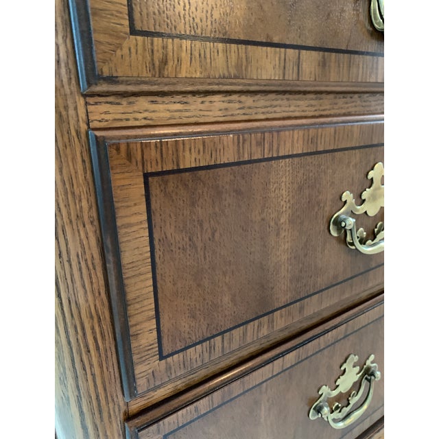 Brown 1980s Baker Furniture Georgian Style Bachelor Five Drawer Chest For Sale - Image 8 of 12