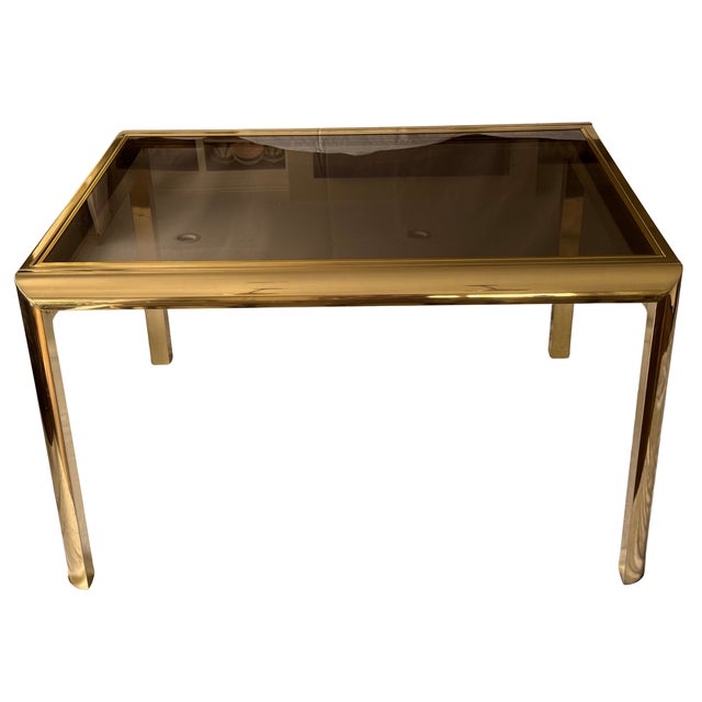 Mastercraft Vintage Expandable Mastercraft Brass Dining Table For Sale - Image 4 of 11