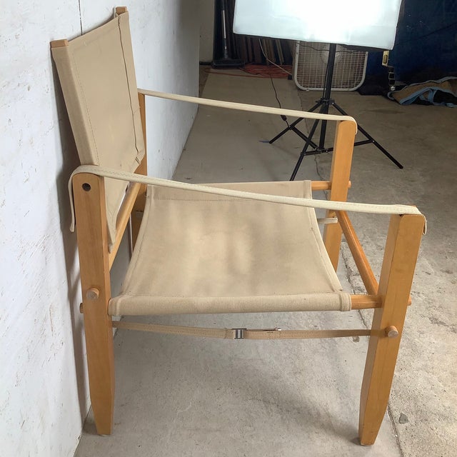 Vintage Sling Style Safari Campaign Lounge Chair For Sale - Image 10 of 12
