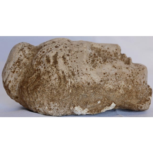 Asian Early 20th Century Stone Buddha Head Sculpture For Sale - Image 3 of 7