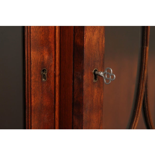 Wood Charak Georgian Style Mahogany Hand Crafted Breakfront For Sale - Image 7 of 14