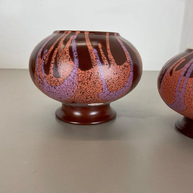 German Pottery Vase Objects from Steuler Ceramics, 1970s, Set of 2 For Sale - Image 16 of 18