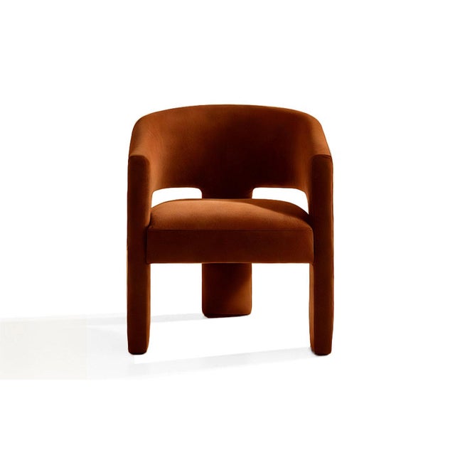 Calma Chair in Brown Velvet from Moanne For Sale - Image 4 of 4