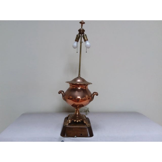 Late 19th Century French Antique Samovar Copper Lamp For Sale - Image 5 of 6