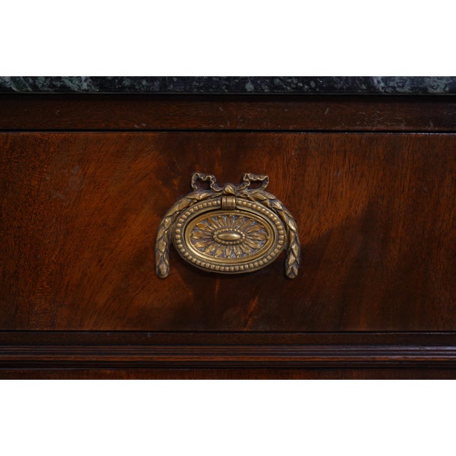 Vintage Cabinet Made Regency Marble Top Credenza For Sale - Image 11 of 18