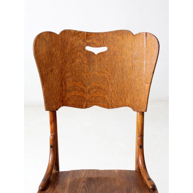 Antique Oak Accent Chair For Sale - Image 12 of 12