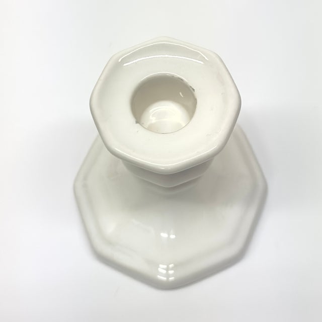 Mixed White Ceramic Candle Holder Curation - Group of 7 For Sale - Image 14 of 16